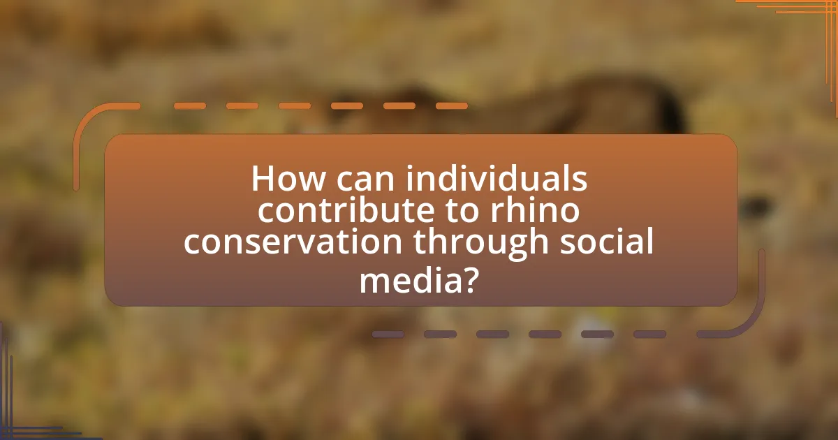 How can individuals contribute to rhino conservation through social media?