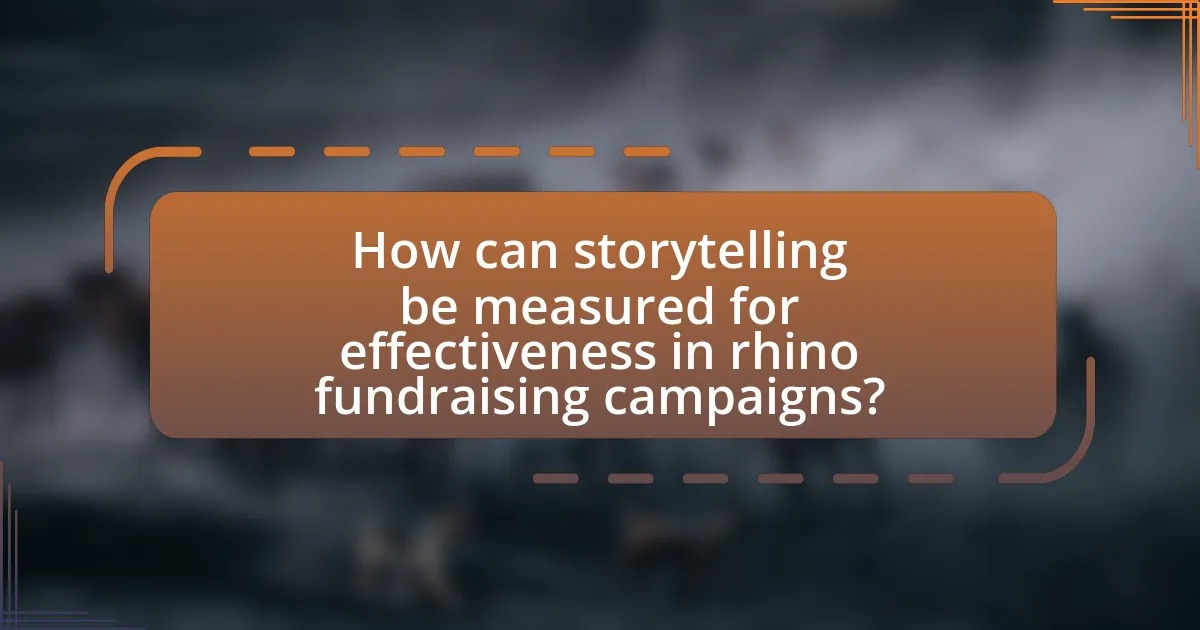 How can storytelling be measured for effectiveness in rhino fundraising campaigns?
