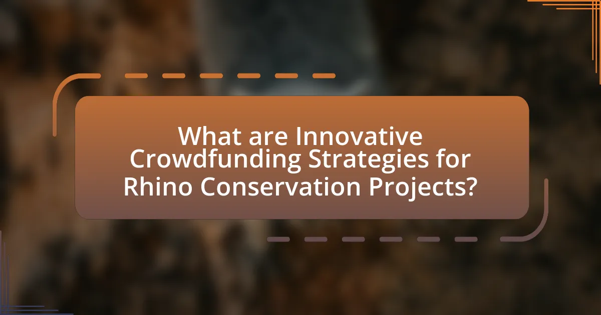 What are Innovative Crowdfunding Strategies for Rhino Conservation Projects?