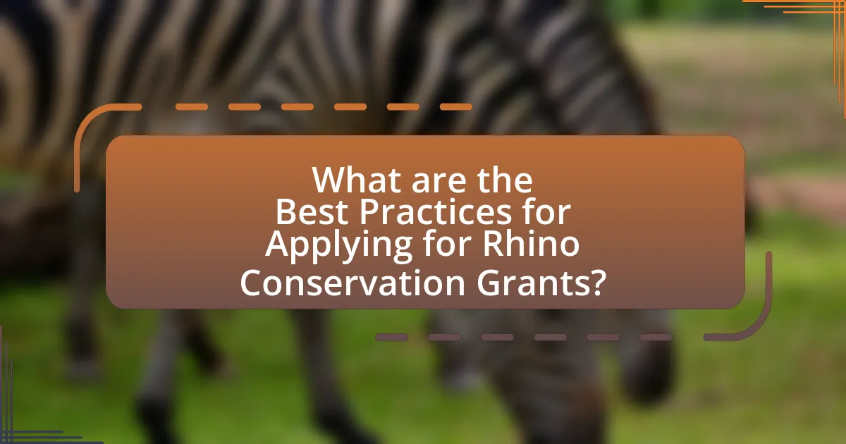 What are the Best Practices for Applying for Rhino Conservation Grants?