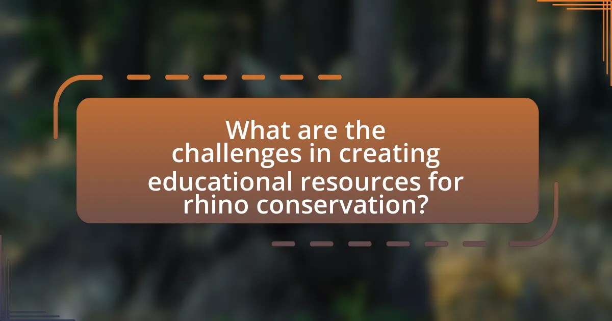 What are the challenges in creating educational resources for rhino conservation?