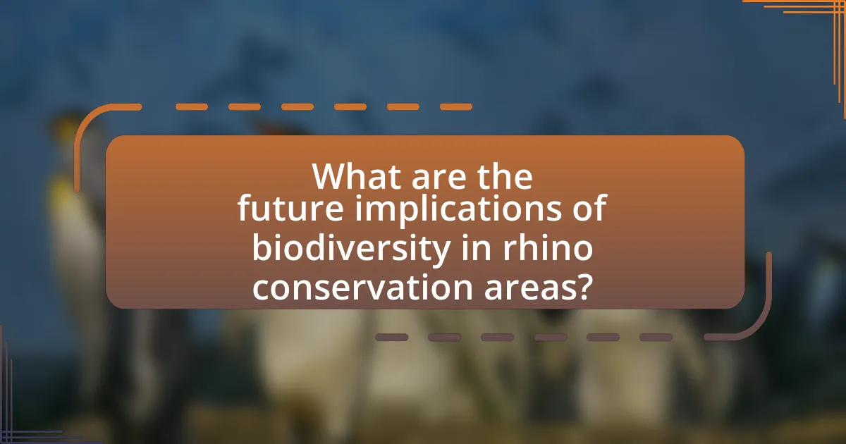 What are the future implications of biodiversity in rhino conservation areas?