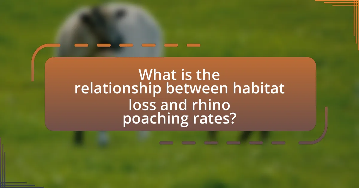 What is the relationship between habitat loss and rhino poaching rates?