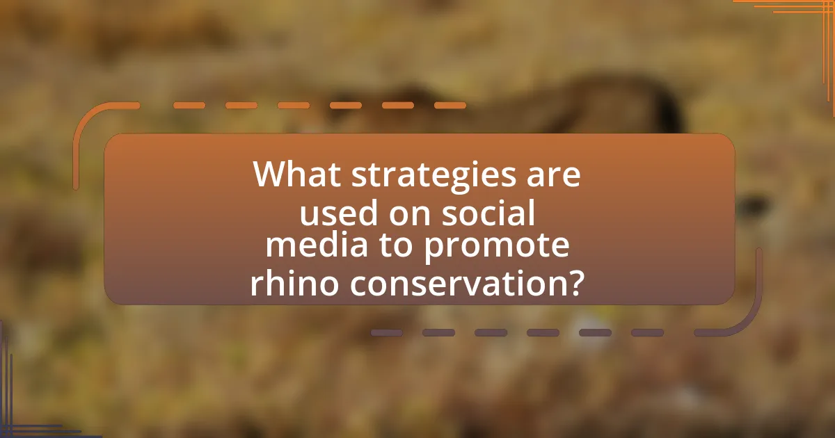 What strategies are used on social media to promote rhino conservation?